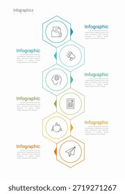 Infografía 6 Elementos de diseño de opciones para los datos de su negocio. Ilustración vectorial.