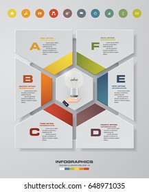 Infographic 6 steps business template vector illustration. EPS10.