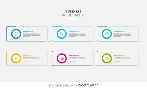 Infográfico 6 guias opções para apresentações, diagrama, web, layout