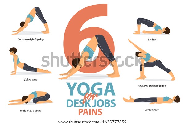 Infographic 6 Yoga Poses Desk Jobs Stock Vector (Royalty Free ...