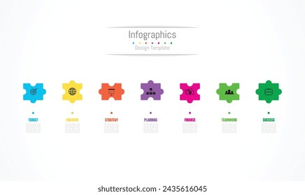 Infographic 7 options design elements for your business data. Vector Illustration.