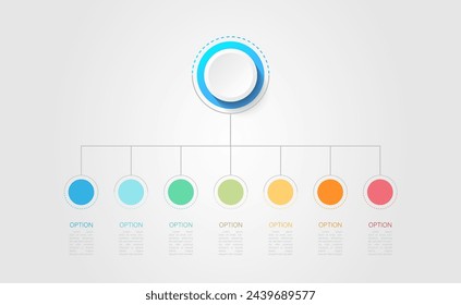 Infographic 7 options design elements for your business data. Vector Illustration.