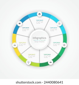 Infographic 7 options design elements for your business data. Vector Illustration.