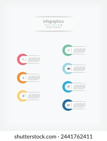 Infographic 7 options design elements for your business data. Vector Illustration.