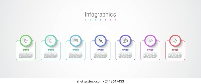 Infografik 7 Optionen Gestaltungselemente für Ihre Geschäftsdaten. In: Vector Illustration.