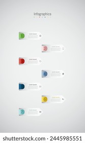 Infographic 7 options design elements for your business data. Vector Illustration.