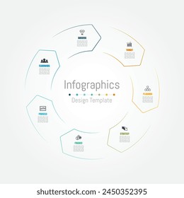 Infografía 7 opciones Elementos de diseño para sus datos de negocio. Ilustración vectorial.