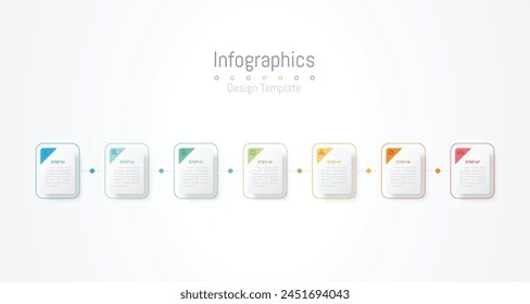 Infographic 7 options design elements for your business data. Vector Illustration.