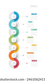 Infographic 7 options design elements for your business data. Vector Illustration.