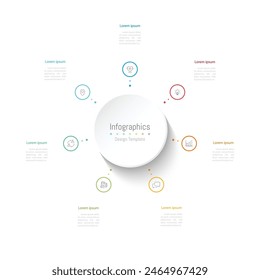 Infografik 7 Optionen Design-Elemente für Ihre Geschäftsdaten. Vektorillustration.