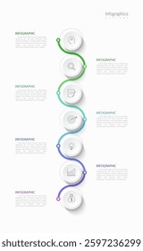Infographic 7 options design elements for your business data. Vector Illustration.