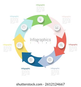 Infographic 7 options design elements for your business data. Vector Illustration.