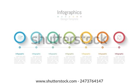 Infographic 7 options design elements for your business data. Vector Illustration.