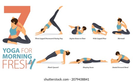 Set Yoga Postures Female Figures Infographic Stock Vector (Royalty Free ...