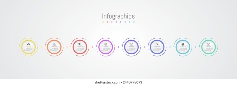 Infografía 8 opciones de elementos de diseño para sus datos empresariales. Ilustración vectorial.