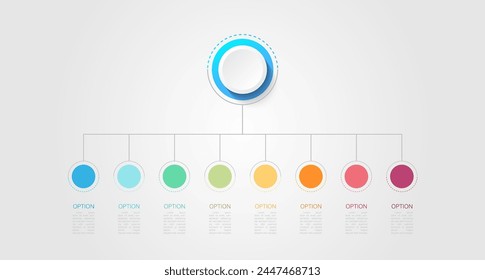 Infographic 8 options design elements for your business data. Vector Illustration.