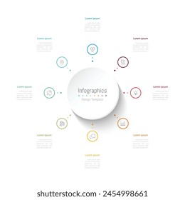 Infographic 8 options design elements for your business data. Vector Illustration.