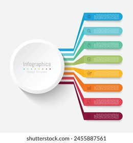 Infographic 8 options design elements for your business data. Vector Illustration.
