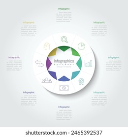 Infographic 8 options design elements for your business data. Vector Illustration.