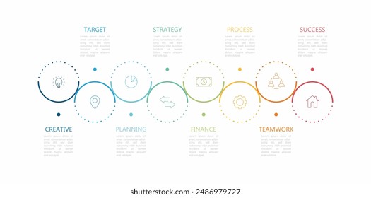 Infographic 8 options design elements for your business data. Vector Illustration.