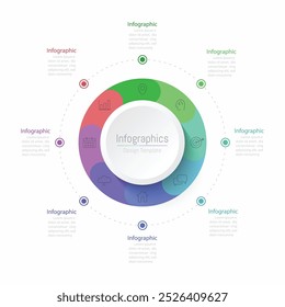 Infographic 8 Optionen Design-Elemente für Ihre Geschäftsdaten. Vektorgrafik.