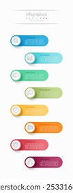 Infographic 8 options design elements for your business data. Vector Illustration.