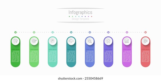 Infográfico 8 opções elementos de design para seus dados de negócios. Ilustração de vetor.
