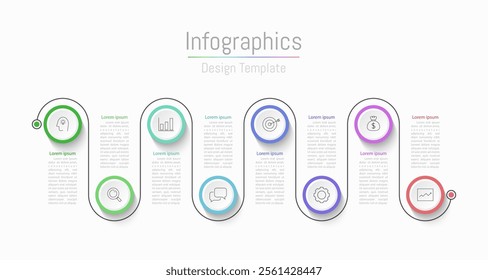 Infographic 8 options design elements for your business data. Vector Illustration.