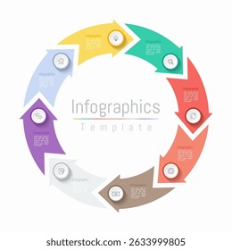 Infografía 8 Elementos de diseño de opciones para los datos de tu negocio. Ilustración vectorial.