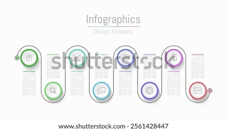 Infographic 8 options design elements for your business data. Vector Illustration.