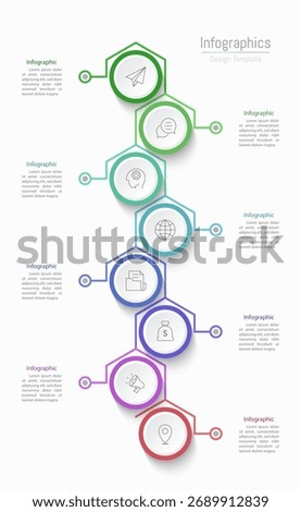 Infographic 8 options design elements for your business data. Vector Illustration.