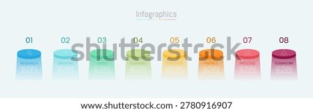 Infographic 8 options design elements for your business data. Vector Illustration.