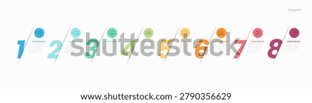 Infographic 8 options design elements for your business data. Vector Illustration.