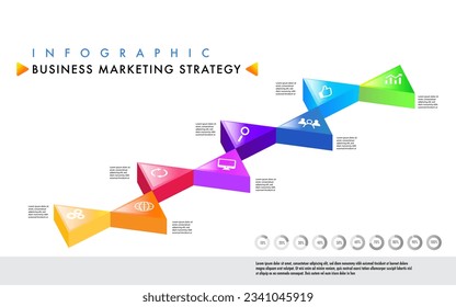 Infografía para la plantilla de 8 etapas en forma de triángulo, puede cambiar fácilmente el título que se va a utilizar si se puede aplicar para el informe de hoja de ruta de diagrama de línea de datos o presentación de progreso