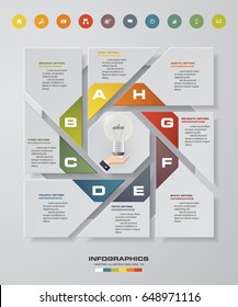 Infographic 8 steps business template vector illustration. EPS10.