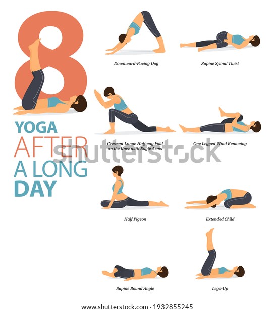 Infographic 8 Yoga Poses Workout Concept Stock Vector (Royalty Free ...