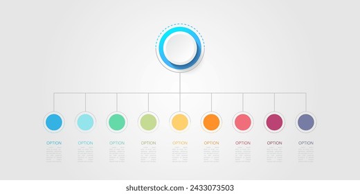 Infographic 9 options design elements for your business data. Vector Illustration.