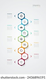 Infographic 9 options design elements for your business data. Vector Illustration.