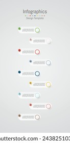Infographic 9 options design elements for your business data. Vector Illustration.