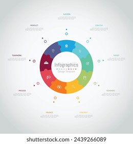 Infografía 9 opciones de elementos de diseño para sus datos empresariales. Ilustración vectorial.
