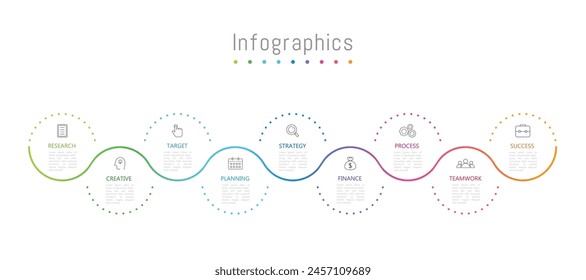 Infographic 9 options design elements for your business data. Vector Illustration.