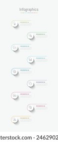 Infographic 9 options design elements for your business data. Vector Illustration.