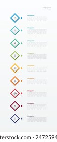 Infographic 9 options design elements for your business data. Vector Illustration.