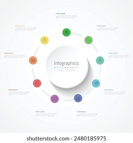 Infographic 9 options design elements for your business data. Vector Illustration.