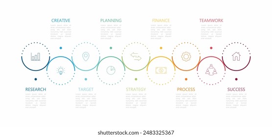 Infographic 9 options design elements for your business data. Vector Illustration.