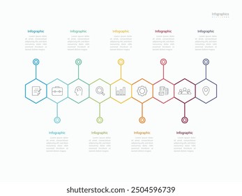 Infographic 9 options design elements for your business data. Vector Illustration.