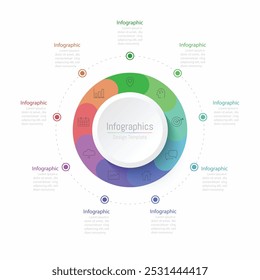 Infografía 9 Elementos de diseño de opciones para los datos de tu negocio. Ilustración vectorial.
