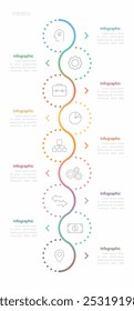 Infografía 9 Elementos de diseño de opciones para los datos de tu negocio. Ilustración vectorial.
