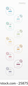 Infographic 9 options design elements for your business data. Vector Illustration.