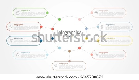 Infographic 9 options design elements for your business data. Vector Illustration.